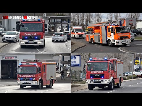 [Dachstuhlbrand Einkaufszentrum] Einsatzfahrten Feuerwehr, Rettungsdienst & Polizei in Eschweiler