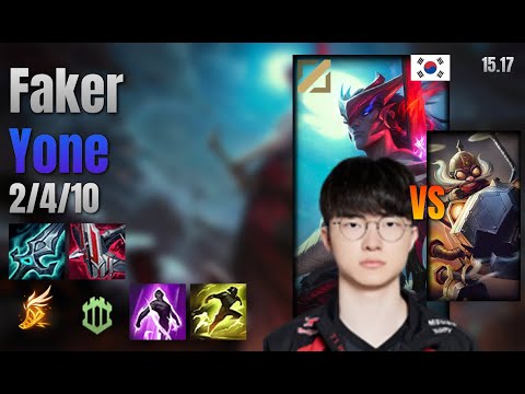 Faker Mid Yone vs Corki lol KR solo rank Full Game 15.17 | 페이커 요네 vs 코르키
