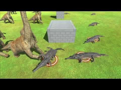 8 Brachiosaurus in night vs all units - Animal Revolt Battle Simulator
