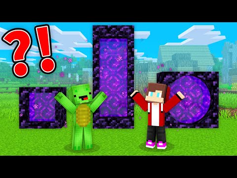 Mikey Spikey - Mikey and JJ Found CURSED PORTALS in Minecraft (Maizen)