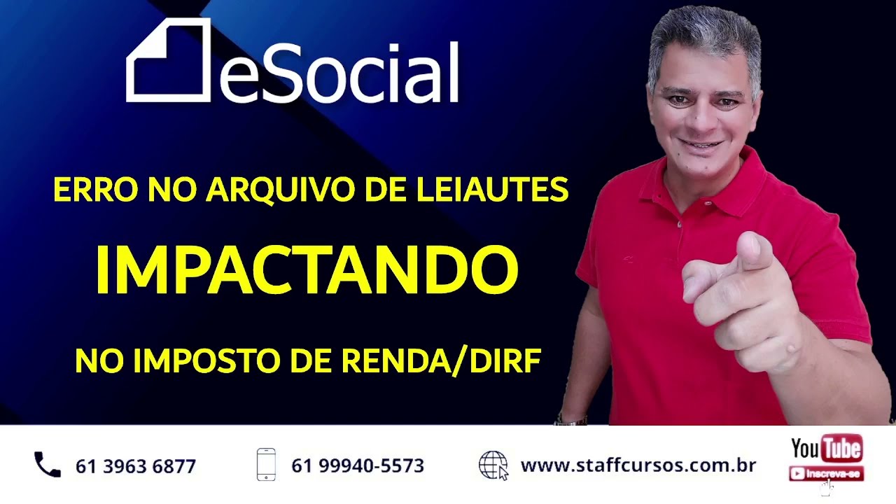 ERRO NO ARQUIVO DE LEIAUTES IMPACTANDO NO IMPOSTO DE RENDA/DIRF
