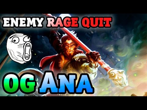 OG Ana - Monkey King gameplay -  enemy RAGE QUIT lel - New Patch 7.0 - Australian Dota 2