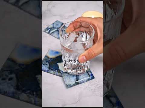 Blue Agate Coasters Set | Video Bold Caption Storm
