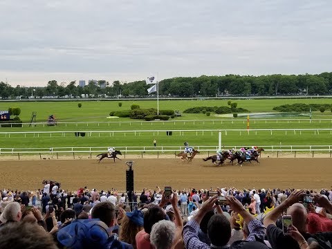 Belmont Stakes 2018 Justify Wins Triple Crown - Crowd Goes Wild