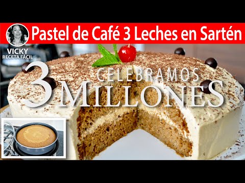 Pastel de Café 3 Leches Sin Horno en Sartén | #VickyRecetaFacil Video