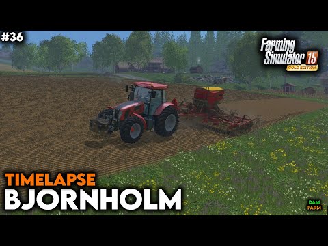 Barley sale, sowing & missions - FS15 Timelapse (Bjornholm) | #36