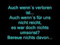 Silbermond-Ich bereue nichts Lyrics