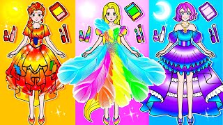 [🐾paper dolls🐾] Rich Princess vs Poor Princess Makeup for the Royal Ball 🎀 | Rapunzel Family 놀이 종이