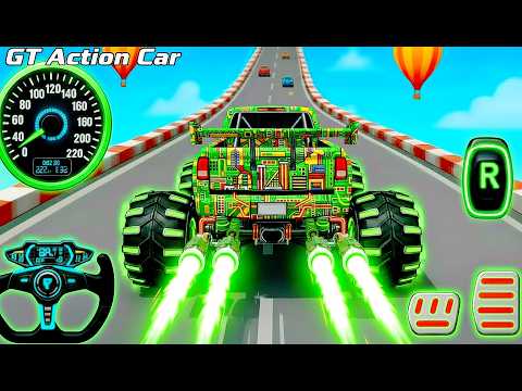 Mega Ramp Monster Car Racing 3D - Extreme Car Stunts -Android Gamepla #MegaRamp #3DGames #CarRacing