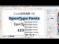 Corel DRAW X6 OpenType font support and new.