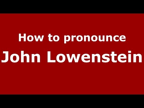 How to pronounce John Lowenstein (American English/US) - PronounceNames.com