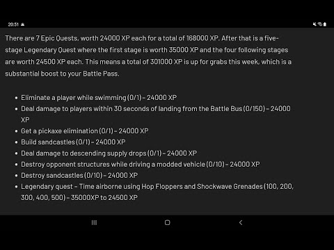 Fortnite ALL LEAKED Week 10 Challenges Epic & Legendary Quests full guide - Season 6 Chapter 2