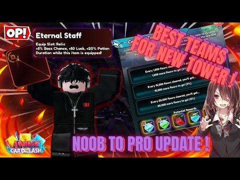 Best Teams for CELESTIAL TOWER | NEW RELIC Is OP! 🔥 + Noob to Pro Update In Anime Card Clash!