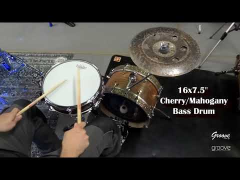 DEMO - 16x7.5" Bass Drum + 12x4" Snare + Cymbal Stack!