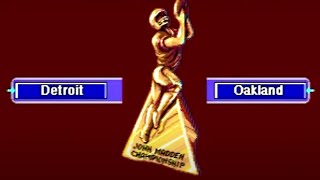 John Madden Football 92 Full Championship Game Gameplay Detroit vs Oakland