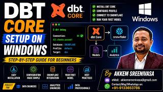 DBT Core Setup on Windows, dbt, snowflake, dbt for snowflake, dbt core installation