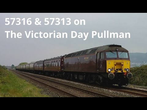 Prestatyn 1.5.2017 - WCRC 57316 & 57313 on Victorian Day Pullman - class 57