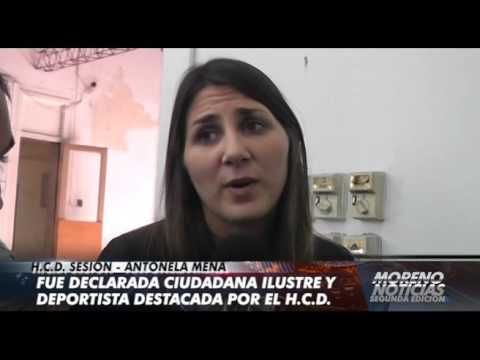 Antonela Mena fue declarada ciudadana ilustre y deportista destacada por el HCD