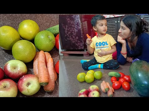 Mokshit playing with real Fruits 🍎🍈🍉 and Vegetables  🥕🥒🥦 @imokshitanand | Surprise!