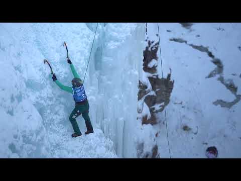 Corey Buhay at Qualifying Day 1 for UIAA Ice Climbing North American Championships 2022 in Ouray