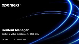 Content Manager: Configure Virtual Databases for IDOL OEM