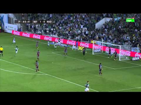 Gol de Ruben Castro a la Real, tras gran asistencia de Joaquin  12 09 2015