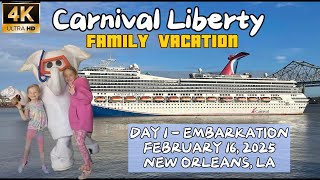 Cruising with kids on Carnival Liberty | Day 1- Embarkation | 02/16/25 🚢