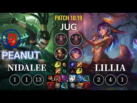 LGD Peanut Nidalee vs Lillia Jungle - KR Patch 10.19