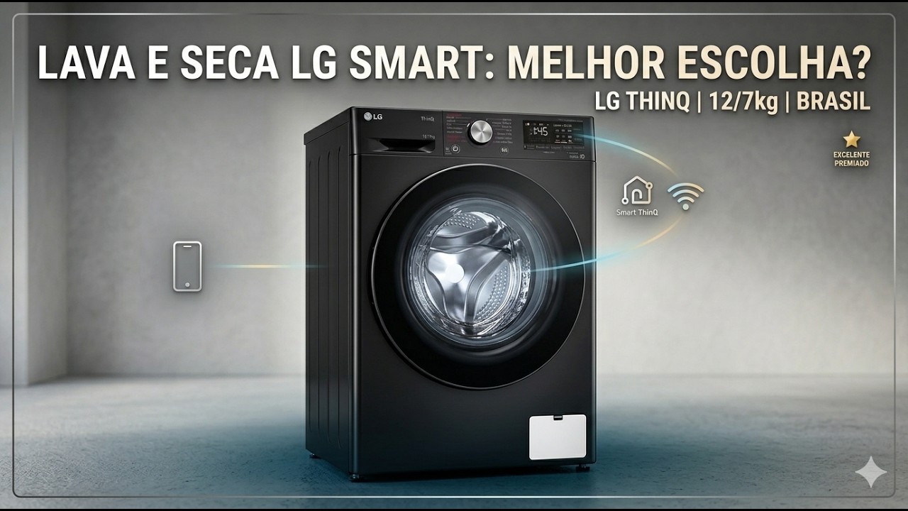 Miniatura da avaliação em vídeo de Lava e Seca LG 18kg Aço Inox Preto