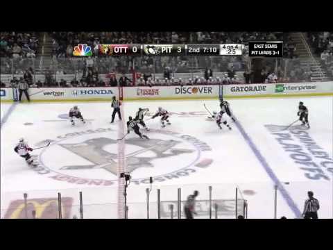 Kris Letang snipe wrister goal 3-0 May 24 2013 Ottawa Senators vs Pittsburgh Penguins NHL Hockey