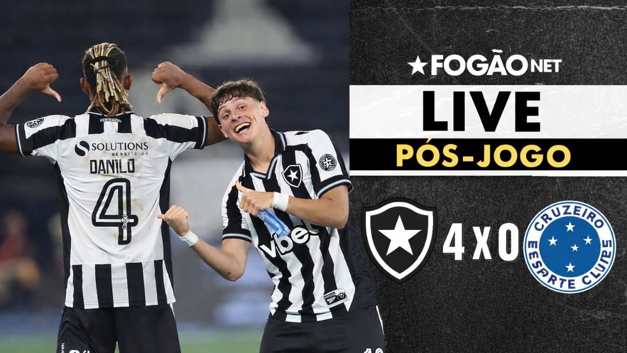 LIVE | Pós-jogo da espetacular goleada do Botafogo sobre o Cruzeiro pelo Brasileirão-2026