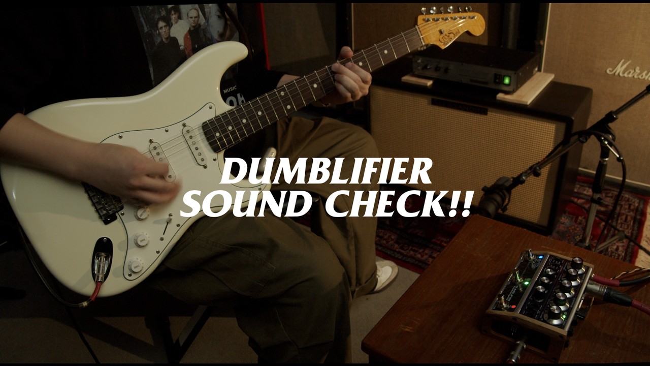 DSM&Humboldt DUMBLIFIERを使用したマイク録音とライン録音のサウンドチェックの様子。ライン録音はもちろん、パワーアンプとキャビネットを組み合わせた使用もいいですね。