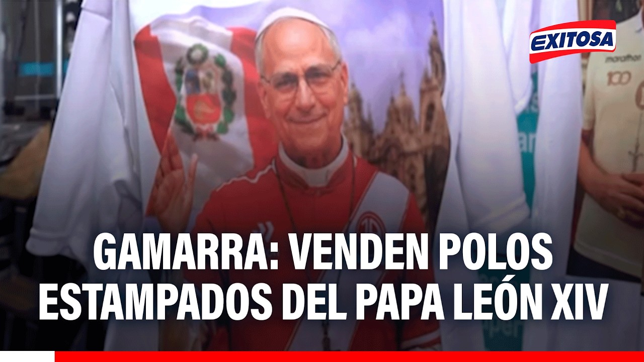 🔴🔵 Gamarra: Venden polos estampados del papa León XIV desde S/10