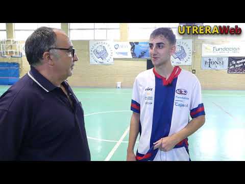 BALONCESTO JUNIOR ENTREVISTAS A ENTRENADOR Y JUGADOR DEL C.B. UTRERA TRAS GANAR AL PG ALCALÁ