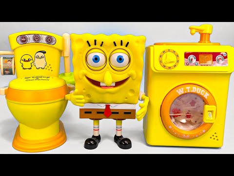 ASMR SpongeBob 2025🥰Satisfying Unboxing SpongeBob Training Toilet & Laundry Toy Review훈련용 화장실 및 세탁실