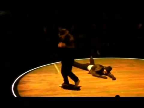 Artem Nikitin got knocked out by Yohji Yamamoto (Y-3 fashion show, 2010)