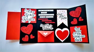 Lovely Valentines Day Card for Boyfriend or Girlfriend | Handmade Card for Valentines day | Tutorial