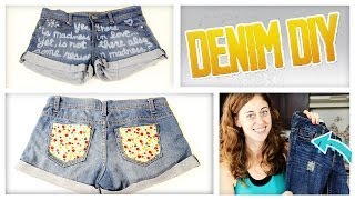 3 Denim DIYs: Distressing Jeans, Patterned Pockets & More! - Do It, Gurl