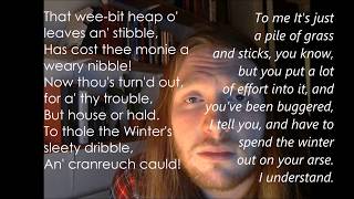 Robert &quot;Robbie&quot; Burns - To a Mouse (Recital and Modern Translation)