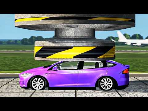 Cars vs Hydraulic Press - BeamNG.drive