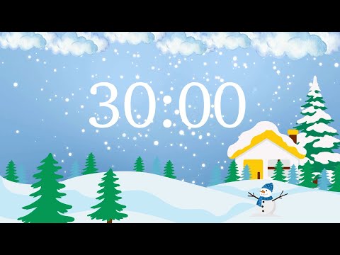 30-Minute Winter Timer ❄️ Soft Music & Snowflakes Animation 🎶✨