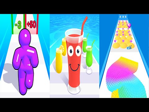 Tall Man Run VS Juice Run VS Canvas Run - All Level Gameplay Android iOS Ep 4