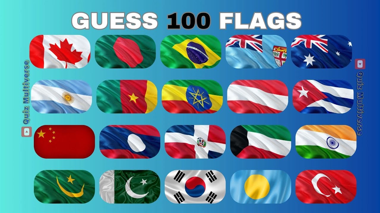 Guess the Flag Quiz | Can You Guess the 100 Flags? 🗺️🎌 Guess the Country by the Flag Quiz👀🧠