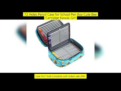 72 Holes Pencil Case For School Pen Box Cute Bee Cartridge Kawaii Girl Boy
