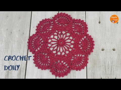 Crochet Doily Pattern | Easy Crochet Round Lace Doily / Crochet Thalposh Tutorial - Cottagecore