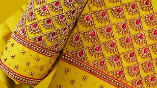 Aari work with normal needle l Heavy Bridal Blouse