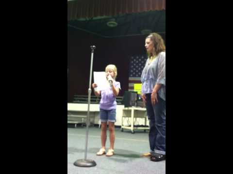 Rebekah McKinnon sings National Anthem at OPES (May 2012)