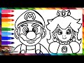 Drawing And Coloring Super Mario And Princess Peach 👨❤️👸🏼🍄🌈 Drawings For Kids