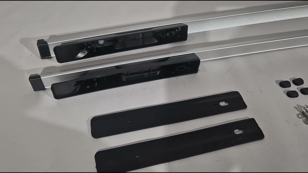 Fiat Fullback 2016- Longheroni tetto OEM grigi (alluminio, fissaggio a bulloni) Video 9