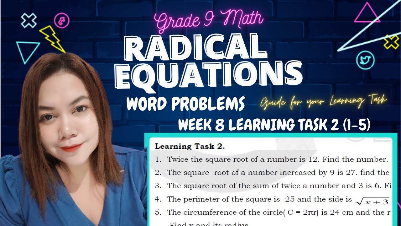 Putar video RADICAL EQUATIONS | WORD PROBLEMS | LEARNING TASK 2 sekarang RADICAL EQUATIONS | WORD PROBLEMS | LEARNING TASK 2